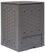 vidaXL Compostor de grădină, maro, 60x60x83 cm, 300 L plastic ratan
