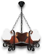 Candelabru rustic fabricat manual din lemn dim.50x50cm, 4 brate Queen WOOD-QU-SP4
