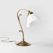 Lampa de masa din alama si abajur ceramic Zefira