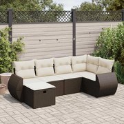 vidaXL Set canapele de grădină cu perne, 6 piese, maro, poliratan