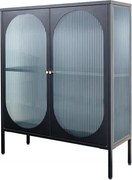 Vitrina moderna din metal si sticla Paris 110cm negru