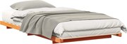 vidaXL Cadru de pat de podea Maro ceruit 90 x 200 cm Lemn masiv de pin