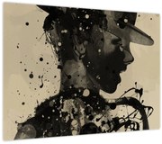 Tablou pe sticlă - Femeie de jazz (70x50 cm)