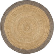 vidaXL Covor lucrat manual cu margine gri, 180 cm, iută