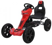 Kart cu pedale pentru copii NOVOKIDS® Hot Racer PRO, 5-12 ani , Maxim 50 kg, 123 cm lungime, Carena, Structura metalica, Frana de mana, Functie