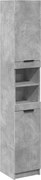 vidaXL Dulap de baie, gri beton, 32x34x188,5 cm, lemn compozit