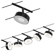 SET 5x lustră pe cablu Paulmann 94479 LED/5W CIRCLE 230V negru