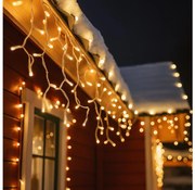 Brilagi - Ghirlandă LED de Crăciun exterioară cu țurțuri, 360 LED, 8 funcții, 14 m, IP44, alb cald