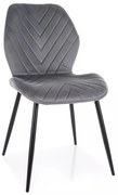 Scaun Mike velvet gri/negru Blu14