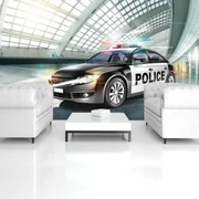 Fototapet - Mașina de poliție (254x184 cm)