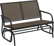 vidaXL Leagăn bancă grădină, maro, 120,5x76x86,5 cm, textilenă și oțel