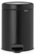Cos de gunoi cu pedala Brabantia NewIcon 649014, 5 L, Inchidere lina, Baza antiderapanta, Negru
