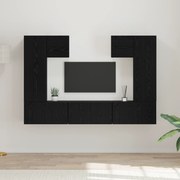 vidaXL Set comodă TV Pe perete 7 pcs Stejar negru 180 x 30 x 120 cm