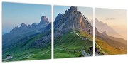 Tablou - Dolomiți (cu ceas) (90x30 cm)