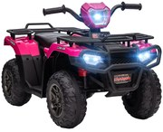 HOMCOM Quad electric pentru copii 12V, mașină electrică pentru copii, motor dublu, faruri și muzică, 88x45x50cm, roz | Aosom Romania