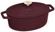 Oală din fontă emailată ovală cu capac 30 cm, 4.65L – Berlinger Haus Leonardo Collection BH 6543, potrivită pentru gătit lent și rumenire