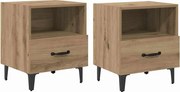 vidaXL Dulap de noapte 2 pcs Stejar Artizanal 40 x 35 x 47,5 cm