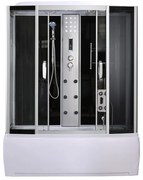 Cadă de baie cu hidromasaj Emilia 170 cu electronică, neagră