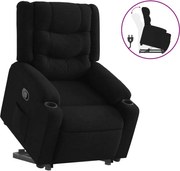 vidaXL Fotoliu rabatabil cu ridicare pe verticală, negru, textil