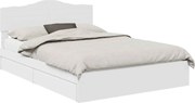 vidaXL Pat cu storage cu headboard Alb 140 x 200 cm Lemn compozit