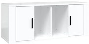 vidaXL Comodă TV, alb extralucios, 100x35x40 cm, lemn prelucrat