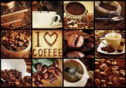 Fototapet - I love coffee - colaj (254x184 cm)