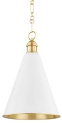 Pendul clasic LUX, Metal, Alama Antic, Soft White, FENIMORE