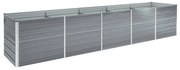 vidaXL Strat înălțat de grădină, gri, 400x80x45 cm, oțel galvanizat