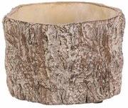 Husă pentru flori imitație de scoarță de copac, 16x 16 x 10 cm, beton