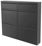 Pantofar negru cu deschidere înclinată din metal 98x86x15 cm Billy – Spinder Design