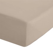 Cearceaf maro deschis din bumbac percale cu elastic 135x190 cm Easy Iron Percale – Catherine Lansfield