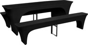 vidaXL Set huse pentru masa de bere și băncuțe, 220x70x80 cm, negru, 3 buc.