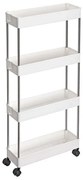 SongmicsHome Raft cu roți SLIM, 4 niveluri, 13,5x40x86cm, alb