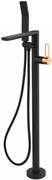 Baterie cada freestanding, neagra cu finisaj roz auriu, Zaffiro FDesign