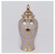 Vază ceramică 35x18,5 cm auriu/gri