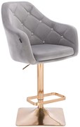 HR830KW Scaun Catifea Gray cu Bază Aurie