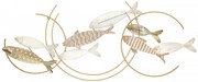 Panou decorativ maro/alb din metal si MDF, 143x5x61,6 cm, Fish Mauro Ferretti