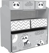 ZONEKIZ Raft Mobil pentru Jucării, Comodă cu 6 Rafturi Detașabile din Material Textil, 63x30x66 cm, Gri | Aosom Romania