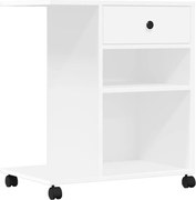 vidaXL Suport pentru imprimantă cu roți, alb, 60x40x68,5 cm