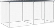 vidaXL Cușcă pentru găini cu acoperiș, antracit, 203x98x90 cm, oțel galvanizat