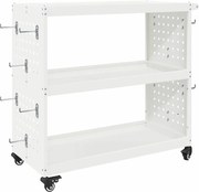 vidaXL Cărucior pentru unelte Alb 75 x 35 x 73 cm Oțel laminat la rece