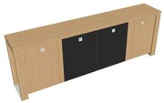 Dulap mic Verno+ 260 x 46 x 90 cm, uși combinate, stejar deschis / negru