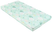 Saltea cu husa detasabila KikkaBoo Fantasia Plus 120x60x8cm Clouds Mint