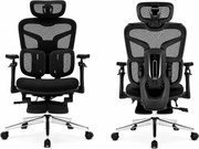 DeluxStar T9 FOAM Premium – Scaun ergonomic, Cotiere 6D, Suport Lombar Adaptiv, Spătar Reglabil pe Înaltime în 5 pozitii, Mecanism Înclinare/Blocare, Șezut buretat, Negru