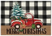 Napron de masa de Craciun MERRY CHRISTMAS 30x45 cm, alb