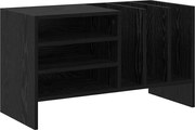 vidaXL Dulap pentru discuri de vinil Stejar Negru 78,5 x 35 x 45 cm