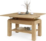 Mazzoni BRAWO Stejar Craft Auriu - MĂSUȚĂ DE CAFEA CU BLAT EXTENSIBIL ȘI RIDICABIL MASĂ CU RAFT