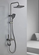 Coloana Dus 4 Functii, Negru, Polita Sticla, Smack