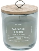 Lumânare în sticlă Back to natural, Patchouli & Wood, 250 g