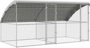 vidaXL Cușcă pentru pui 2 pcs Argintiu 400 x 200 x 198,5 cm
